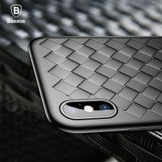 BASEUS Luxury Grid Tenun Case untuk IPhone X 5.8 Inch Ultra Tipis Lembut BV Pelindung Breathable Cover Shockproof-Intl