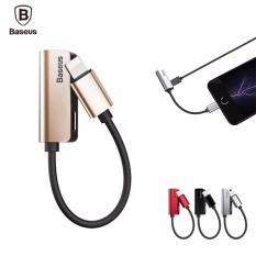 BASEUS Original 2 In 1 Lightning untuk 3.5mm AUX ADAPTER untuk IPhone X/8/8 PLUS/ 7/7 Plus Charging Music Kabel-Intl