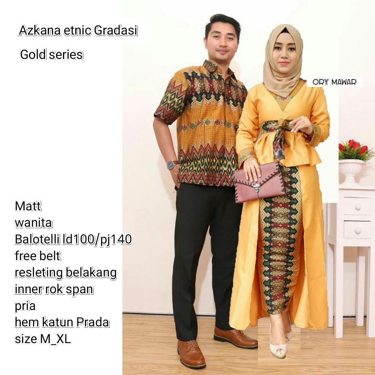 Batik Couple / Couple Batik / Batik Sarimbit Azkana Gradasi Couple