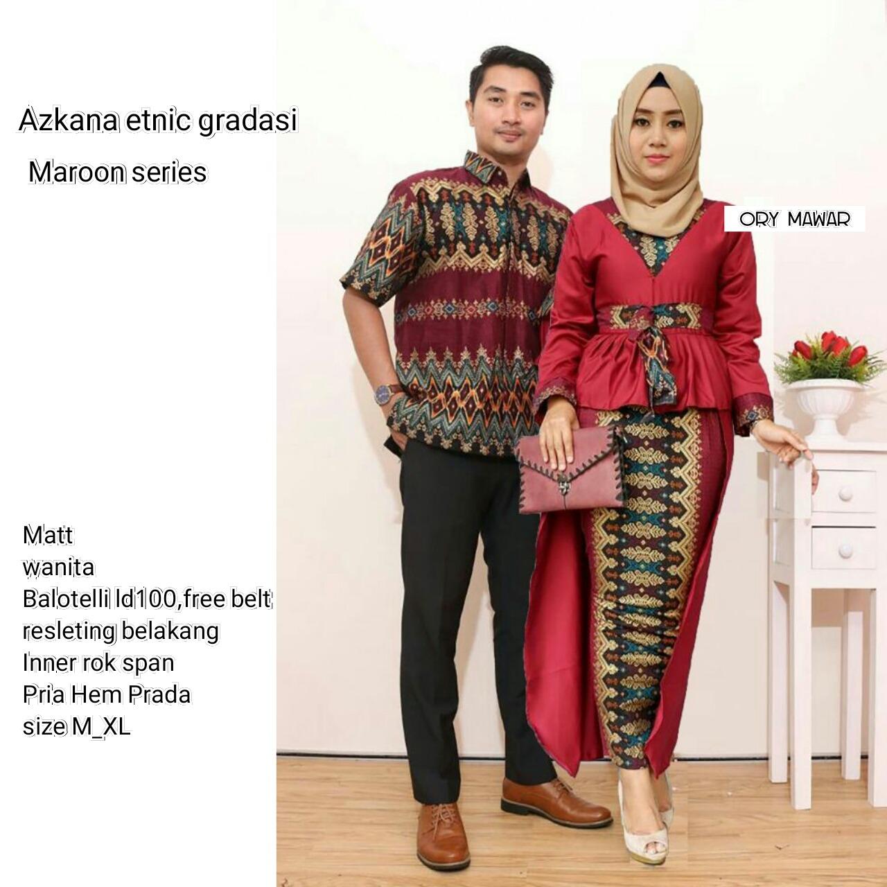 Batik Couple / Couple Batik / Batik Sarimbit Azkana Gradasi Couple