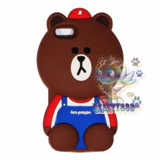 Beauty Brown Case 3D For Apple iPhone5 / iPhone 5 / iPhone 5G / iPhone 5SE / iPhone 5C / iPhone 5 Silicone 3D Brown Bear Clothes Design BON QAXCON / Case Boneka Baju Beruang / Casing iPhone Boneka Unik - Brown Line Bear Bon Qaxcon