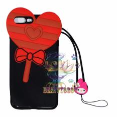 Beauty Candy's Love Lollipop Case 3D For Apple iPhone7G+ / iPhone 7G Plus / iPhone 7S+ / iP 7G+ Ukuran 5.5 Inch Silicone 3D Sugar Lollipop Love Candys + Necklace Kalung Melody Jelly Case / Silicone / Soft Case / Case Unik / Case iPhone - Candy's Lollipop