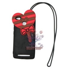 Beauty Case 3D Xiaomi Redmi 3S Silicone 3D Lollipop Love Candy Rush Sugar + Necklace Kalung Jelly Case / Silikon Boneka / Soft Case / Silicone Case 4D Unik / Case Xiaomi Redmi 3S / Silicone Case 3D Lolipop - Merah / Red
