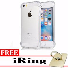 Beauty Case For Apple iPhone5 / iPhone 5 / iPhone 5G / iPhone 5SE / iP 5 Ultrathin Anti Shock Elegant Softcase Anti Jamur Anti Crack Air Case 0.3mm / Silicone iPhone 5 / Soft Case + FREE Ring Stand Up Holder Universal - Putih Transparant