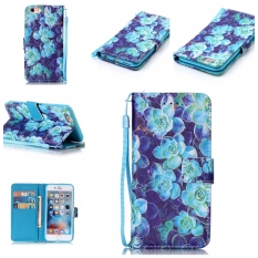 Kecantikan Mode Mewah PU Flip Stand Pemegang Kartu Kredit Pemegang Dompet Kulit Case Cover untuk IPhone 6/6 S