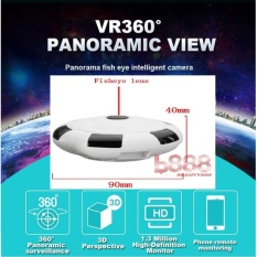 Beauty V380 Wifi FULL HD 960p 1.3MP P2P CCTV Camera Panoramic with 2 Way Audio Motion Sensor Alarm with Micro SD Slot ( CCTV 360 Panoramic IP Cam - Kamera Wifi Panorama ) - Putih
