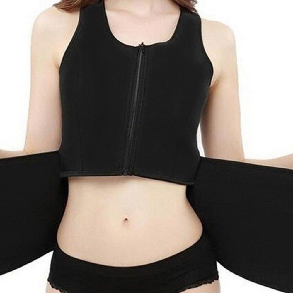 Befu Wanita Badan Shaper Pinggang Cincher Corset Olahraga Yg Melangsingkan Rompi dengan Korset Hitam-Internasional