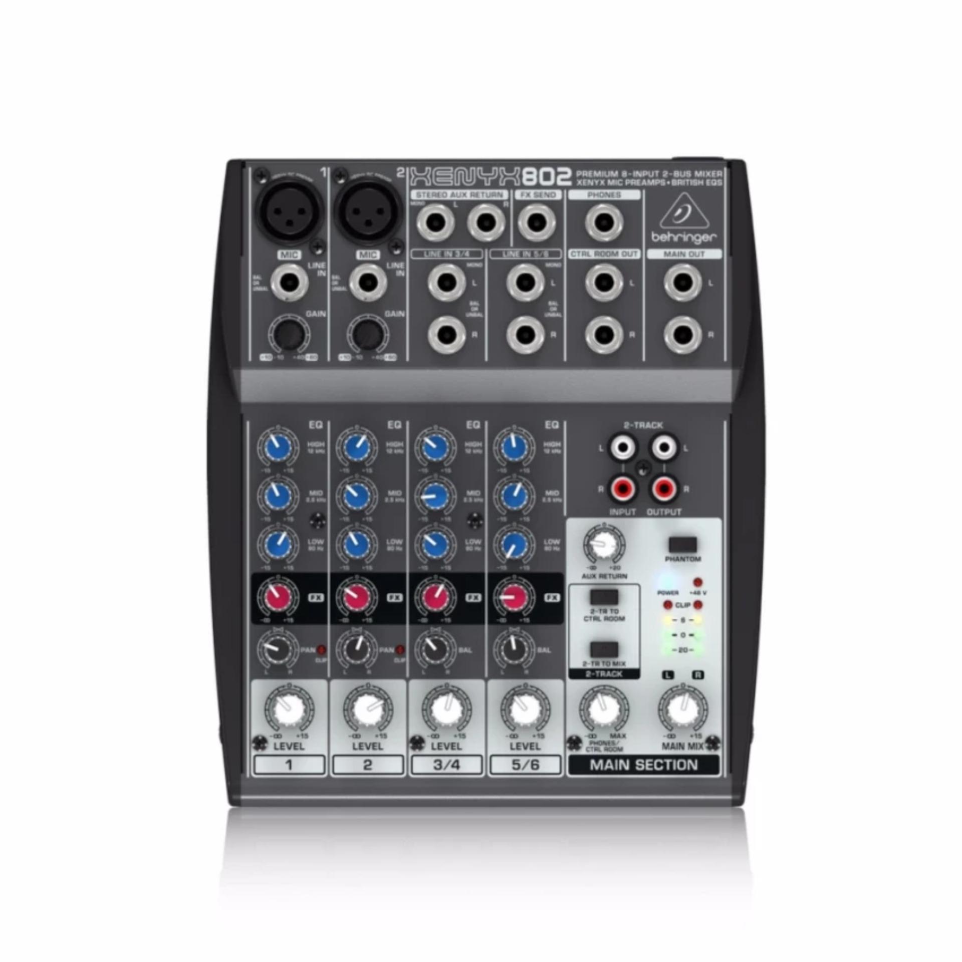 Behringer Mixer XENYX 802 8-Channel Compact Audio Mixer (Resmi Behringer)