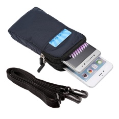 Sabuk Tas Pinggang Pouch dengan Carabiner untuk IPhone 7 Plus/Samsung Galaxy Note7, Ukuran: 16.5x9X3 Cm-Biru Tua-Internasional