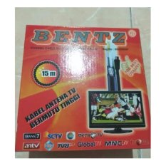 Bentz Antena Kabel Tv Coaxial Rg 6 5c 2v 75ohm 15m 15 Meter + Drat