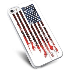 Terbaik Horror TV Series (The Walking Dead American Flag Zombie) untuk IPhone dan Samsung Galaxy Case (iPhone 5/5 S Putih)-Intl