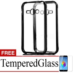 Best Seller Softcase Ultrathin List Chrome For Samsung Galaxy J1 ACE + Free Temperred Glass - Black