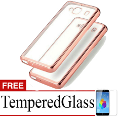 Best Seller Softcase Ultrathin List Chrome For Xiaomi Redmi 2s + Free Temperred Glass - Rose Gold