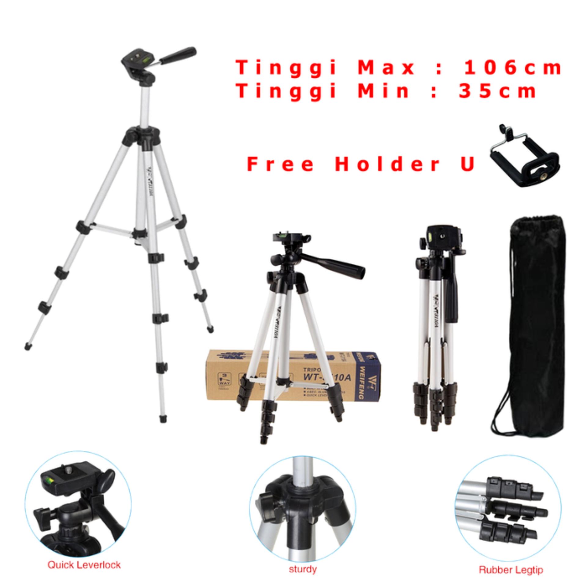 Best Seller Tripod Weifeng WT-3110A + Free Holder U Handphone / HP WT 3110A