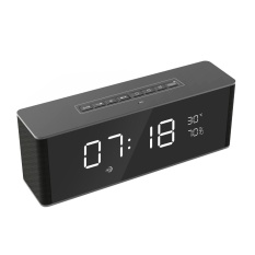 BESTDON Portable Multifungsi Stereo Super Bass Big Power Bluetooth HI FI Speaker FM Radio Alarm Clock dengan LED Lampu Meja Kecil dan Besar LED Dimmable Display-Intl