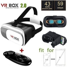 Besteker Ponsel Pelantang Telinga Terminal 3D Virtual Reality Kotak nyaman Padding Headset Kacamata VR dengan Lensa Yang Bisa Diatur Jelas HD Kinerja Support 4.0-6.0 Inch Smartphone untuk Film, permainan (dengan Remote)-Intl