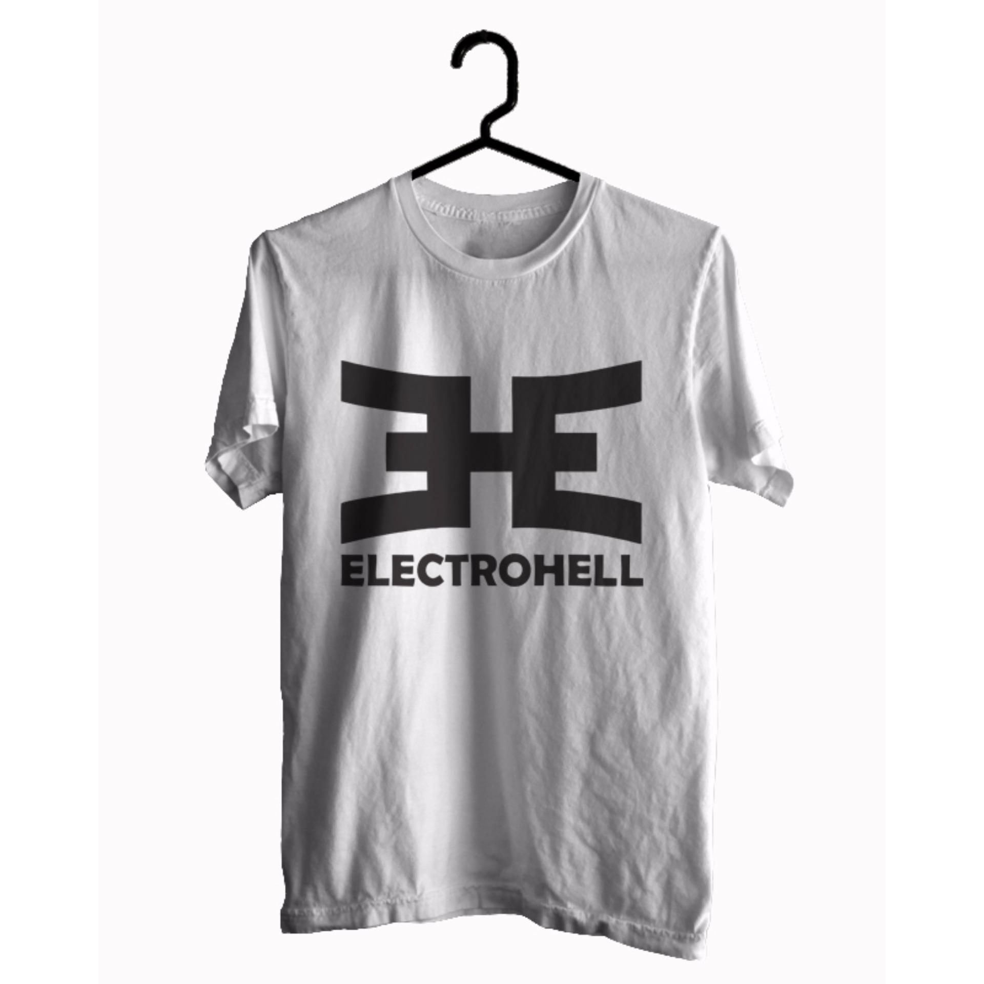 BKSPC - Kaos / T-shirt Electrohell - Pria dan Wanita - Putih