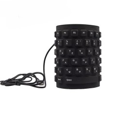 Hitam 85 Tombol Rusia Silikon Keyboard Kabel USB Tahan Air Fleksibel Kunci Lipat Papan Warna: Hitam-Intl