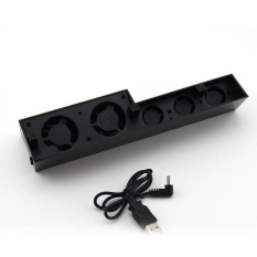 Black Cooling Fan USB External Super Turbo Temperature Cooler for normal PS4 - intl