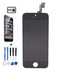 (Hitam) untuk Tidak Mati Pexel IPhone 5 S Display LCD Digitizer Layar Sentuh dengan Frame + Free Tempered Glass + Alat Perbaikan Gratis