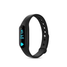 Gelang Pintar Smartband Gelang Pemantau Detak Jantung Kualitas Tidur Penghitung Langkah untuk IOS & Andro (Hitam) -Int'l-Intl