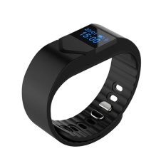 Black Monitor Detak Jantung Bluetooth Smart Band HR Sensor Pergelangan Tangan Kebugaran Jam Tangan Gelang Langkah Counter Aktivitas Tracker untuk IOS Android-Intl