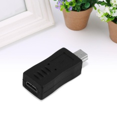 Hitam Micro USB Male Ke Mini USB Pin Female Adaptor Data Cable Converter-Intl