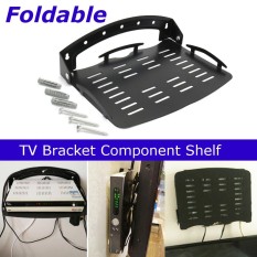 Hitam Set-top Box Wall Mounted TV Box DVR XBOX DVD Holder Bracket Router Rak-Internasional