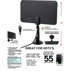 Black TV Antenna HD TV DTV Box work with Digital TV sets Digital Converter Boxes - intl