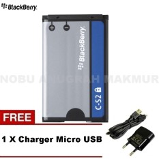 Blackberry Baterai C-S2 For BB 8300 8520 9300 9330 - Curve Gemini Original Baterai + Free Charger Micro USB- Black