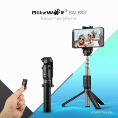 BlitzWolf BW-BS3 3 In 1 Bluetooth Mini Folding Tripod Selfie Stick Black-Intl