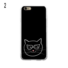 Bluelans® Kucing Keren dengan Kacamata Hitam Pattern Case Cover untuk IPhone 5/5 S/SE (2 #) -Intl