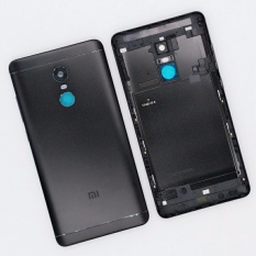 BLUESKY Baru Back Cover Door Perumahan + Tombol Samping + Flash Kamera Lensa Penggantian untuk Xiaomi Redmi Catatan 4X, Hitam-Intl
