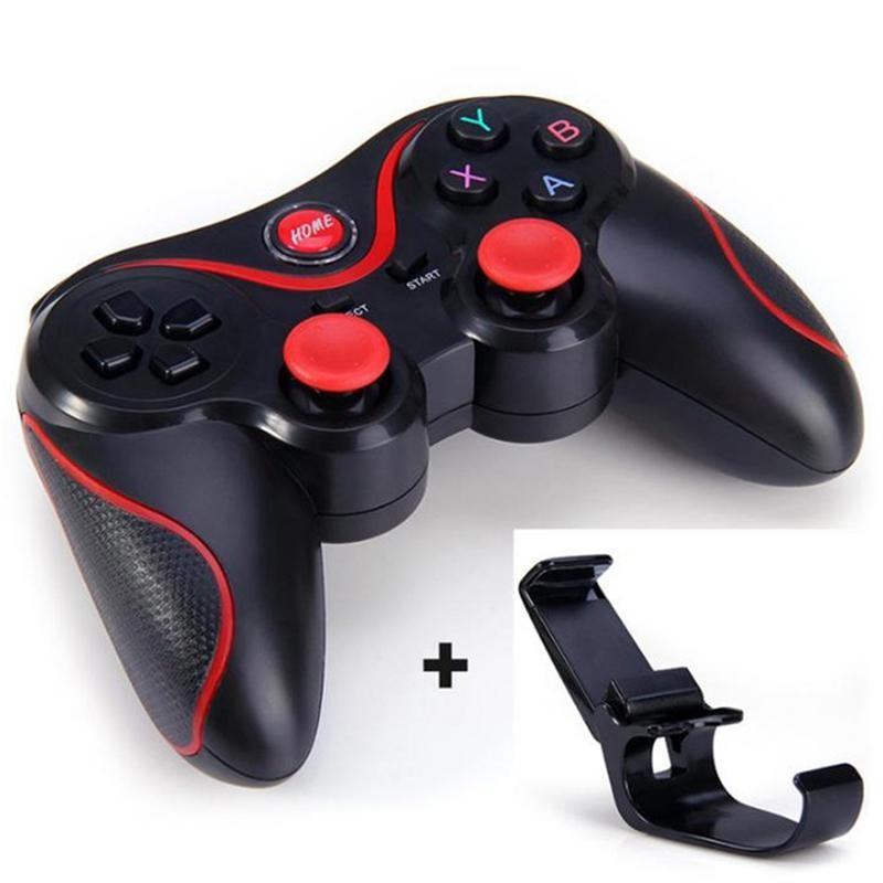 Bluetooth 3.0 Smart Phone Game Controller Joystick Nirkabel untuk Android IPhone Tablet PC Warna: Hitam Spesifikasi: dengan Bracket-Intl