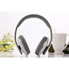 Bluetooth Headphone Nirkabel Stereo Suara Musik Headset dengan MIC Mendukung TF Kartu FM Radio Earphone untuk Smartphone Tablet (grey)