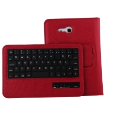 Bluetooth Keyboard Stand Cover for Samsung Galaxy Tab 3 Lite (Red)