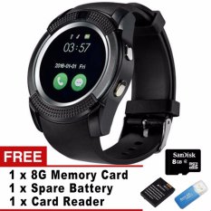 Bluetooth Smart Watch V8 SIM Kartu TF Card HD Layar Melingkar Smart Jam Tangan Ponsel Mate Banyak Cermin Smangsung LG