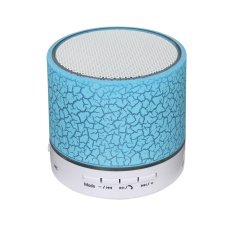 Bluetooth Speaker Wireless Hands Free dengan USB2.0 Micro SD Card Slot 3.5mm Audio Built-In LED Lampu MIC Bass Sub Woofer (biru) -Intl