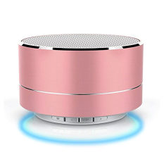 Bluetooth Speaker dengan Subwoofer B19 Mini Bentuk Bulat Speaker Nirkabel Lampu LED Kualitas Suara Hi-fi Portabel TF/Bluetooth /AUX TV, DJ, Mobil Indoor Outdoor (Rose Gold)-Intl