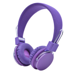 Nirkabel Bluetooth Headphone dengan Mikrofon (Ungu)