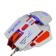 Bolehdeals 4000 DPI LED Optik Mouse Gaming Pemrograman Makro 7 Tombol Dapat Disesuaikan Putih-Intl