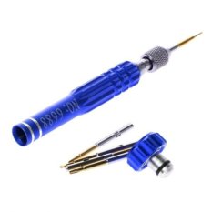 BolehDeals 5 In 1 Aluminium Magnetic Phone Repair Alat Pembuka Obeng Set Biru-Internasional