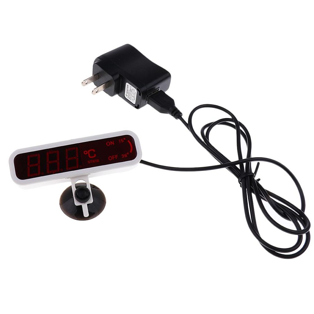 BolehDeals Tinggi Submersible LED Digital Tampilan Termometer untuk Akuarium Ikan Tangki AS-Internasional