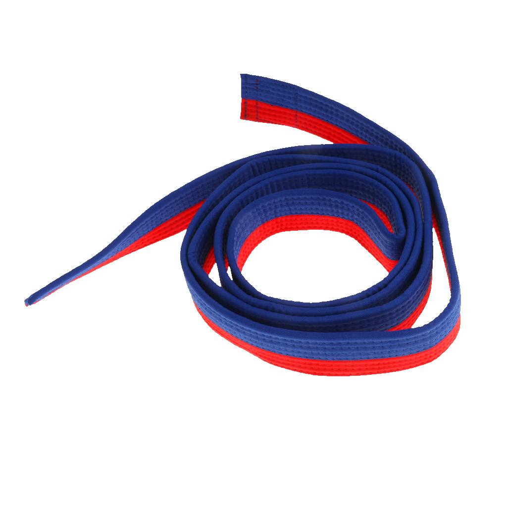 BolehDeals Kapas Berwarna TKD Merasa Inti Seni Bela Diri Sabuk Taekwondo 280 Cm Biru + Merah-Internasional