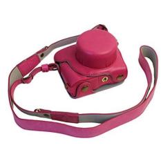 Bottom Opening Version Protective PU Leather Half Camera Case Bag Cover dengan Desain Tripod untuk Nikon J5 Kamera dengan PU Strap Kulit (Merah) -Intl