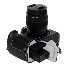 Versi Pembukaan Bawah Setengah Bodi Pelindung Kulit untuk Panasonic LUMIX DMC-GH5GK dengan Strap Tangan Hitam-Intl