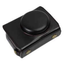 Versi Pembukaan Bawah PU Leather Camera Case Bag untuk PanasonicLUMIX DMC-LX10 dengan Shoulder Neck Strap Belt-Intl