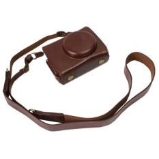 Versi Pembukaan Bawah PU Leather Camera Case Bag ForPanasonicLUMIX DMC-LX10 dengan Shoulder Neck Strap Belt-Intl