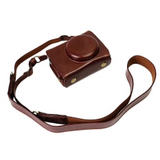 Versi Pembukaan Bawah PU Leather Camera Case Bag ForPanasonicLUMIX DMC-LX10 dengan Shoulder Neck Strap Belt-Intl