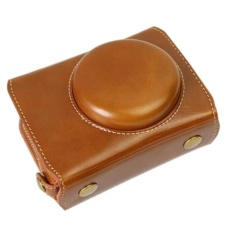 Versi Pembukaan Bawah PU Leather Camera Case Bag ForPanasonicLUMIX DMC-LX10 dengan Shoulder Neck Strap Belt-Intl
